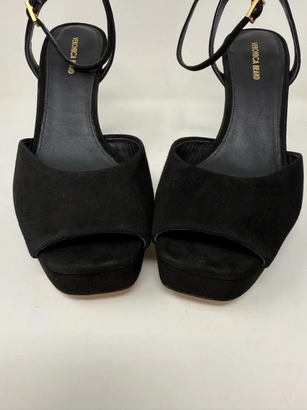 New Veronica Beard Brianne Sandals Black Suede Sz 9.5